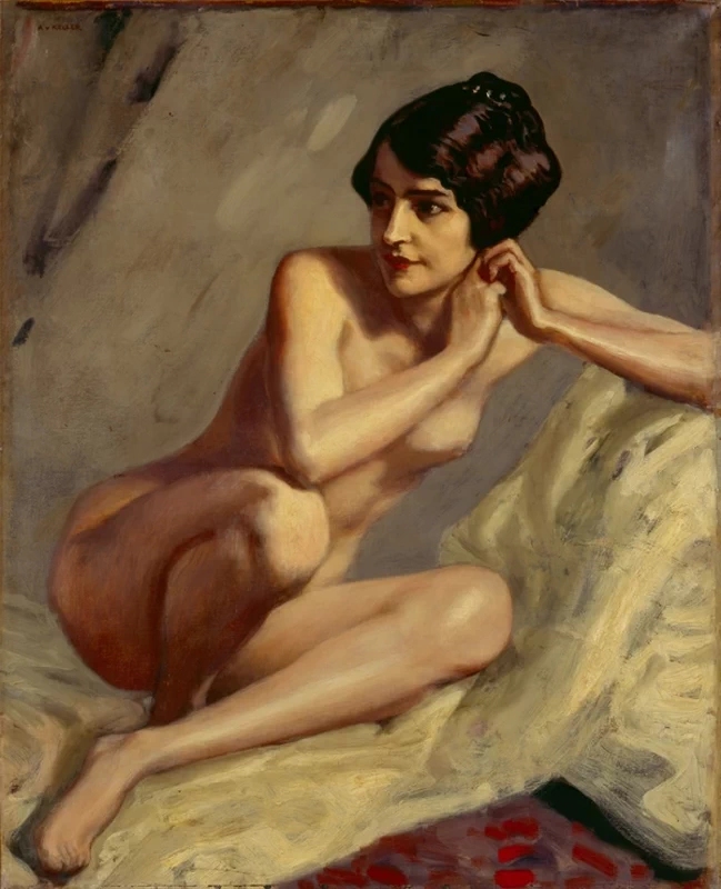 Gisella von Wehner nuda accovacciata, 1906